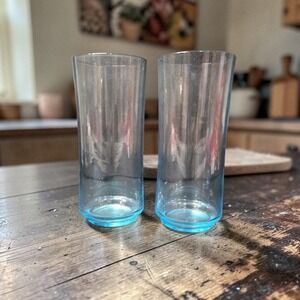 Cristar Lexington Style Blue Tint Tumblers, Set of 2, Replacement Teal Drinkware